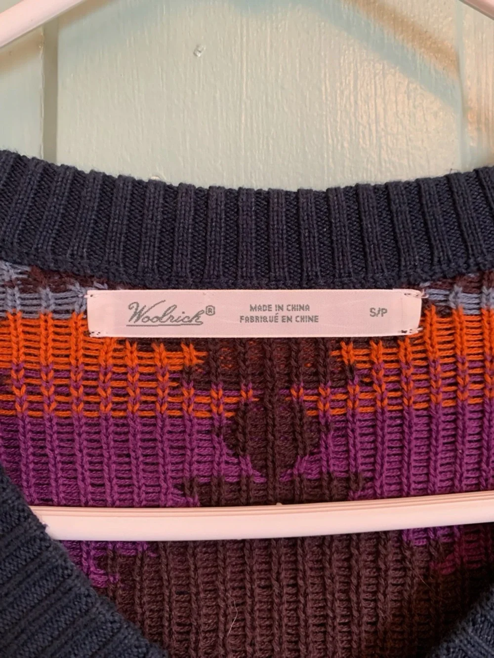 Woolrich Purple Multi Aztec V-Neck Sweater Dress - Picture 2 of 5
